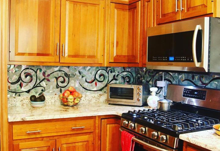 #mosaic #kitchendesign #kitchen #backsplash #glassmosaic #custommosaics #kitchenremodel #art #newjersey #swirls #architecture #modsaica