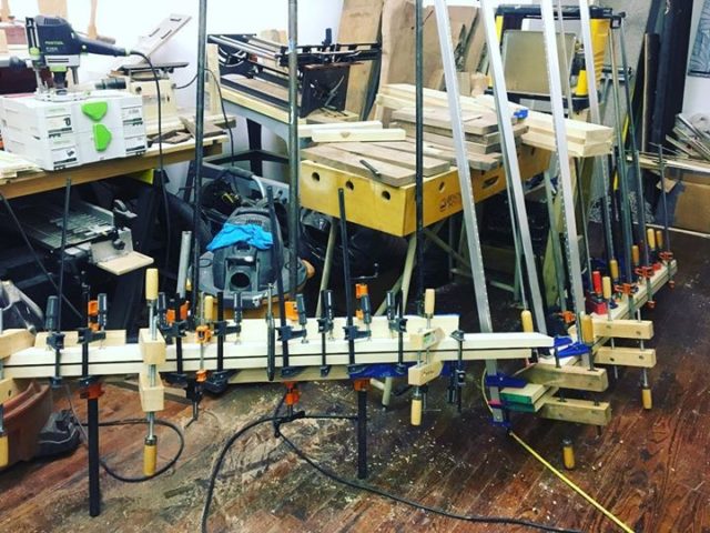 Lana’s frame is getting build. I ’s legit! #woodworking #wood #frame #customframing #mosaic #mosaicart…