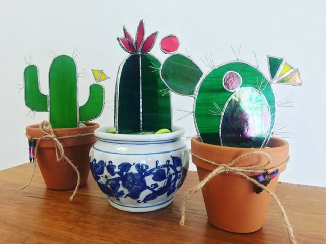 Pop-up Cactus Stained glass class June 1st, 2pm. Inbox me if interested $65 per…